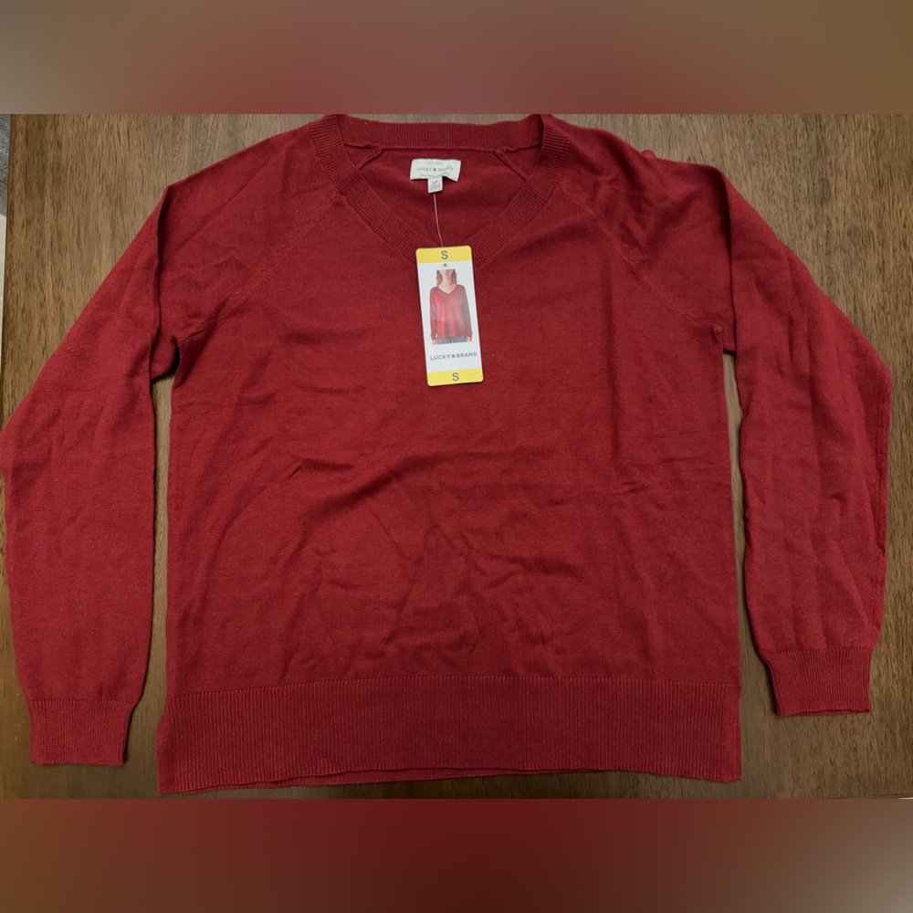 Lucky Brand Deep Red Knit Top
